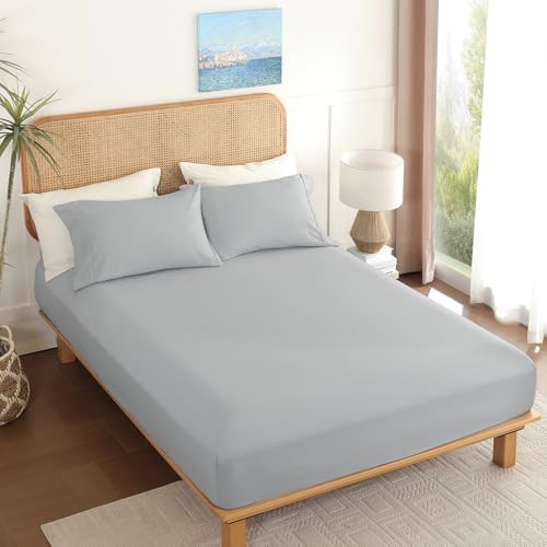 Dreava Grey Twin Sheet Set - Soft Breathable Microfiber Bed Sheets with Extra Deep Pocket, Luxury Hotel Cooling Bedding, Oeko-Tex Certified Wrinkle Free 3 Piece Dreava