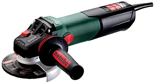 Metabo 4-1/2-Inch / 5-Inch Variable Speed Angle Grinder, 2,000-7,600 RPM, 14.5 Amp, Electronics, Slide Switch (Locking), Safety Clutch, M-Quick Wheel Change, WEV 17-125 Quick Inox, 600517420, Green Metabo