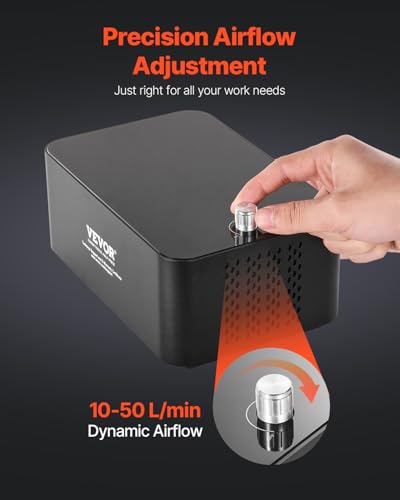 VEVOR Air Assist, Adjustable 50 L/min Airflow, Air Assist Pump Kit for Laser Cutter and Engraver, Clear Smoke and Dust, Reduce Surface Temperature, Shield Laser Lens, for Laser Engraver ≥ 20W VEVOR