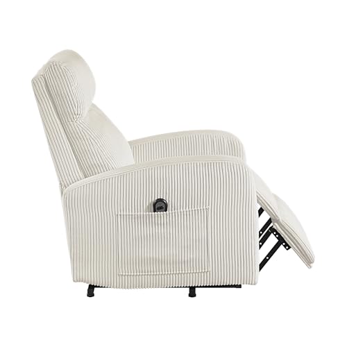 Lexicon Power Lift Recliner Chair for Elderly with Remote Control, Gentle Lift Motion, Side Pocket Armrest, Corduroy Upholstered Electric Recliner for Living Room/Bedroom, Easy Assembly, Beige Lexicon