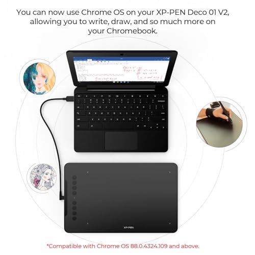 XPPen Updated Deco 01 V3 Drawing Tablet-16384 Levels of Pressure Battery-Free Stylus, 10x6 Inch OSU Graphic Tablet, 8 Hotkeys for Digital Art, Teaching, Gaming Drawing Pad for Chrome, PC, Mac, Android XP-PEN