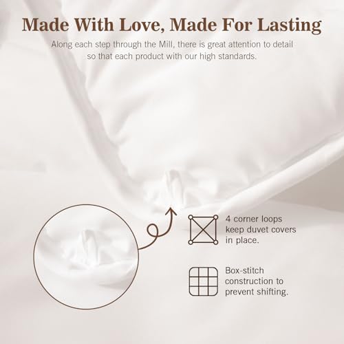 KUSNUG Climaloft Hybrid Wool Comforter Twin Size with 100% Organic Cotton, Hypoallergenic Down Alternative Luxury Duvet Insert with Tabs, Temperature Regulating All-Season Bedding, White KUSNUG