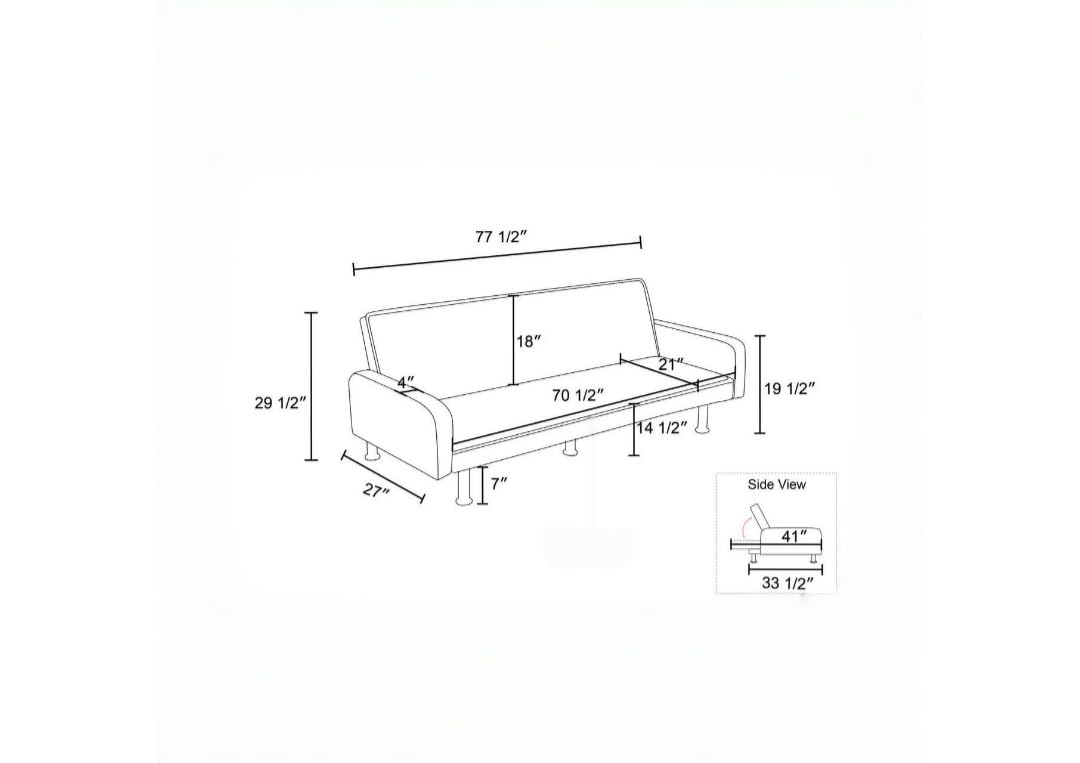 Nicbex Futon Sofa Bed Convertible Futon Sofa Couch Bed with Armrests,Sofa Converts into Sofa Bed, Upholstered Couch Sleeper, Folding Sofa Bed Futon Set for Living Room, Office, Apartment, Dark Grey NicBex