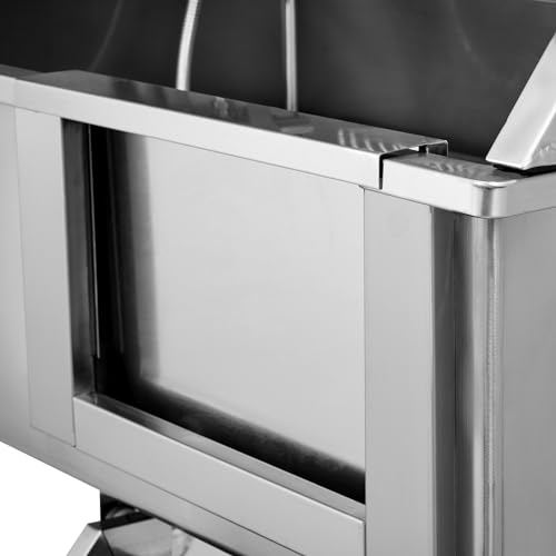 VEVOR 38" Pet Dog Bathing Station w/Ramp, Professional Stainless Steel Dog Grooming Tub w/Storage Drawer, Floor Grate, Faucet, Dog Bathtub for Large,Medium,Small Pets, Washing Sink for Home(Left) VEVOR