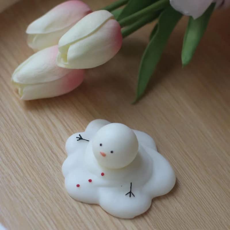 TOPYS Silicone Mold Candle Making Cute Abstract Melting Snowman Design Christmas Party Decoration Candle Form Epoxy Plaster Mould(2.6in) TOPYS