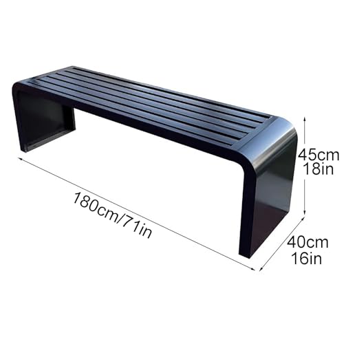 Steel Frame Outdoor Indoor Bench, Outdoor Benches Weatherproof, Art Deco Alloy Picnic Bench, All Weather Resistant Backless Patio Garden Bench, for Garden, Porch, Park, Balcony, Outside(Yellow,180CM/7 FQWYNMZ