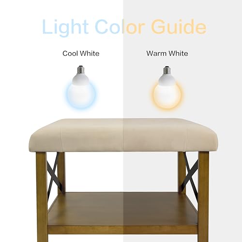 HomePop Tufted Ottoman with Wooden Storage - Cream HomePop