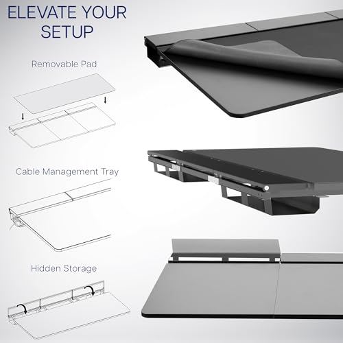 VIVO Electric 60 x 30 inch Standing Desk with Concealed Cable Trays and Full-Size Mouse Pad, Dual Motor Memory Controller Height Adjustment, Black Top Black Frame, DESK-KIT-E2B-P3B VIVO