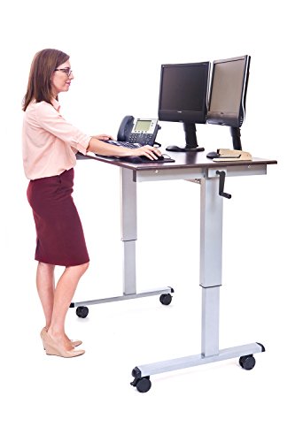 Luxor STANDUP-CF48-DW 48" High Speed Crank Adjustable Stand Up Desk Luxor