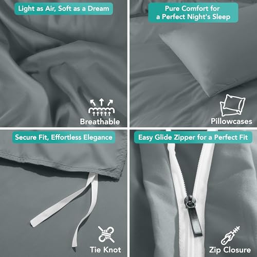 Utopia Bedding Duvet Cover Set with Pillowcases- 2 Pieces Bedding Duvet Cover with Zipper Closure - 1 Duvet Cover with 1 Pillow Sham - Soft Brushed Microfiber (Twin/Twin XL, Grey) Utopia Bedding