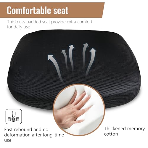 FDW Home Office Chair Mid Back PC Swivel Lumbar Support Adjustable Desk Task Computer Ergonomic Comfortable Mesh Chair with Armrest (Black) FDW