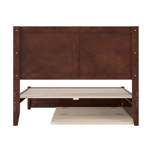 AFI, Clayton Full Platform Bed with Panel Footboard & Twin Trundle, Walnut AFI
