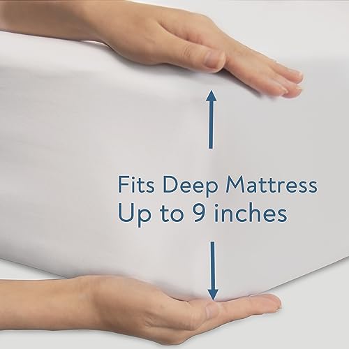 2 Pack Hospital Bed Sheets 36" x 80" x 9", Hospital Bed Fitted Sheets for Home & Hospital Care Beds, Soft Hospital Bed Sheets with Elastic All Around, White Magik & Kover