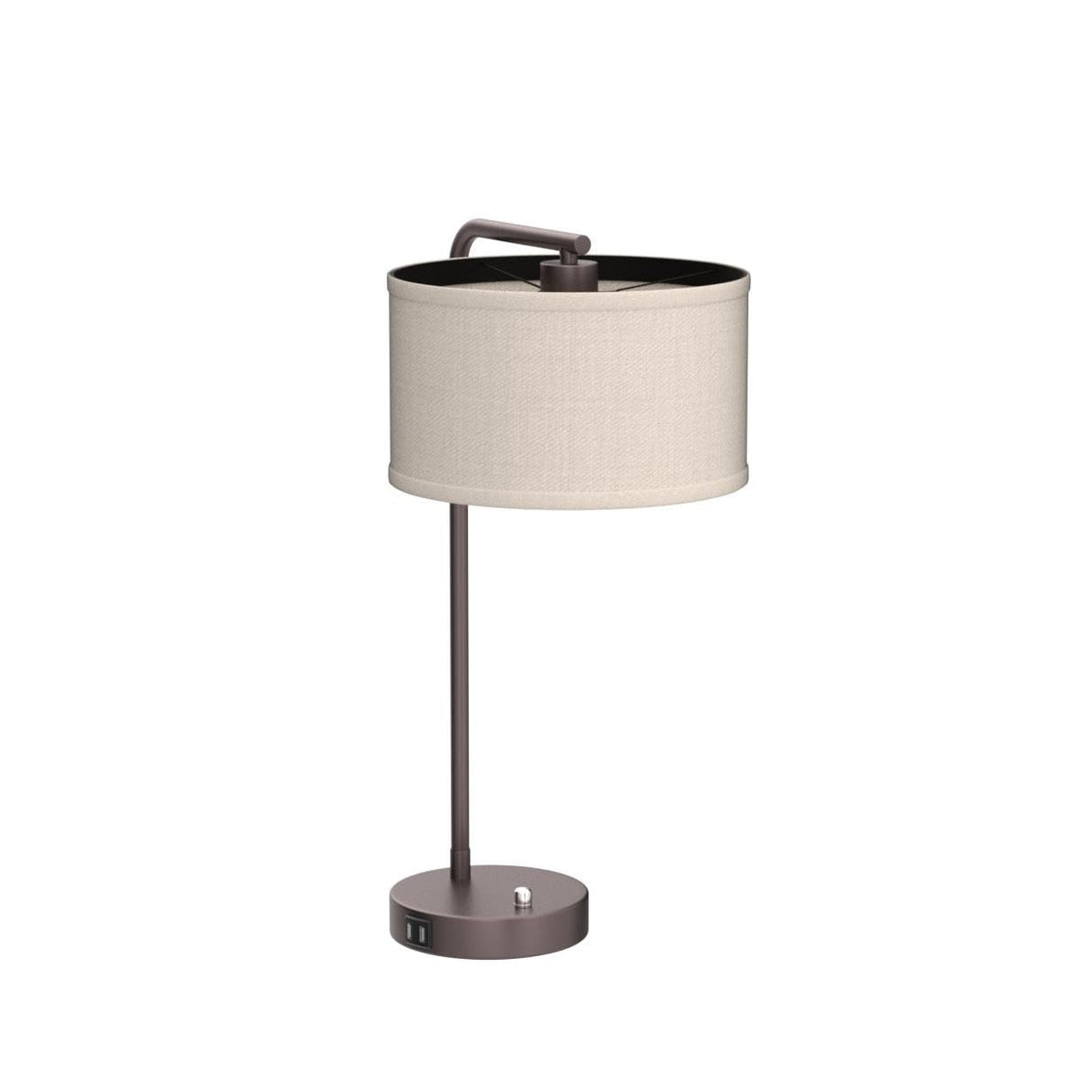Side Table Lamp with Dual USB Ports, Dimmable Bedside Lamp Modern Nightstand Lamp Desk Reading Lamp with Linen Lampshade for Bedroom, Living Room, Study Room, Office, 9W 3000K LED Bulb Included Seaside village
