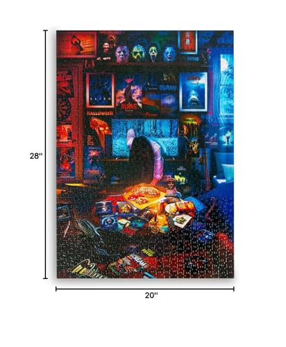 House of Horrors and Scary Movies 1000 Piece Jigsaw Puzzle by Rachid Lotf | Interactive Brain Teaser Board Game for Adults, Educational Toys & Games | 28 x 20 Inches Toynk