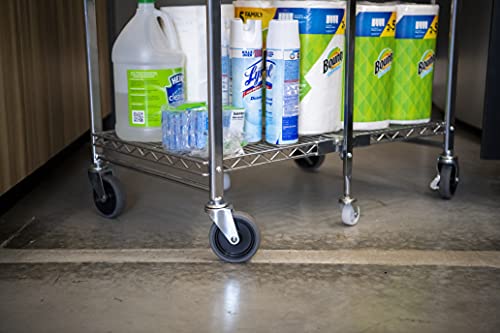 Bostitch Office Stowaway Folding Utility Cart, NSF Certified, Metal Heavy Duty Design, 23.5" x 37.5" x 39", Chrome Bostitch