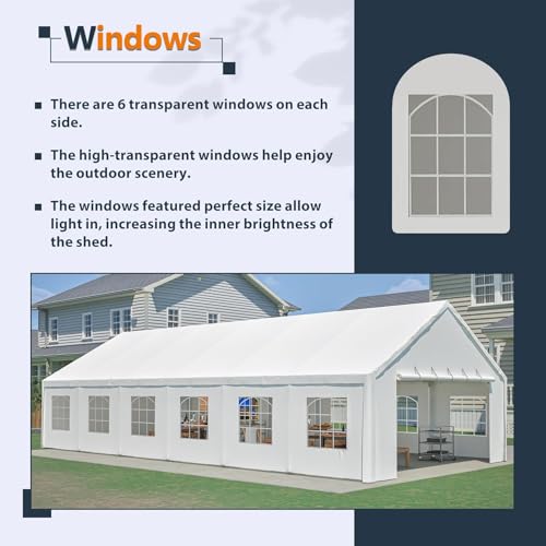 20x40 FT Heavy Duty Party Tent, Large Commercial Wedding Event Tent with Triangle Structure & 3 Carry Bags, Waterproof Outdoor Canopy Gazebo for Parties, Carport, Camping and Patio Events dafrigic