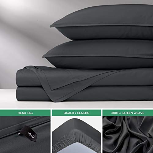 Pure Bamboo Full Sheets, Genuine 100% Organic Viscose Derived from Bamboo Bed Sheet Set, Luxuriously Soft & Cooling, Double Stitching, 2 Year Quality Promise (Full, Charcoal) Pure Bamboo