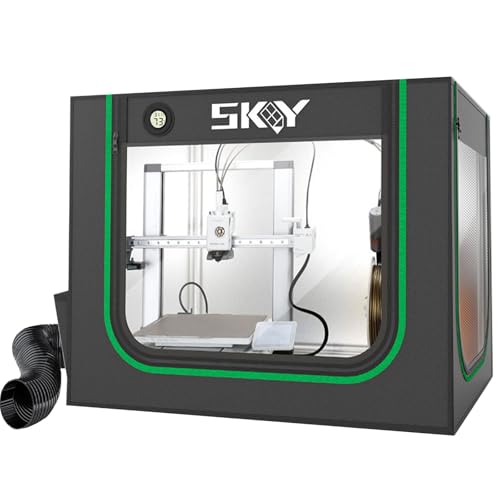 Update 3D Printer Enclosure with LED Light, Smoke Exhaust Kit, Thermo-Hygrometer,Fireproof Dustproof Tent Constant Temperature Protective Cover for Bambu Lab A1,A1 Mini,840 * 580 * 580mm Cregrant3D