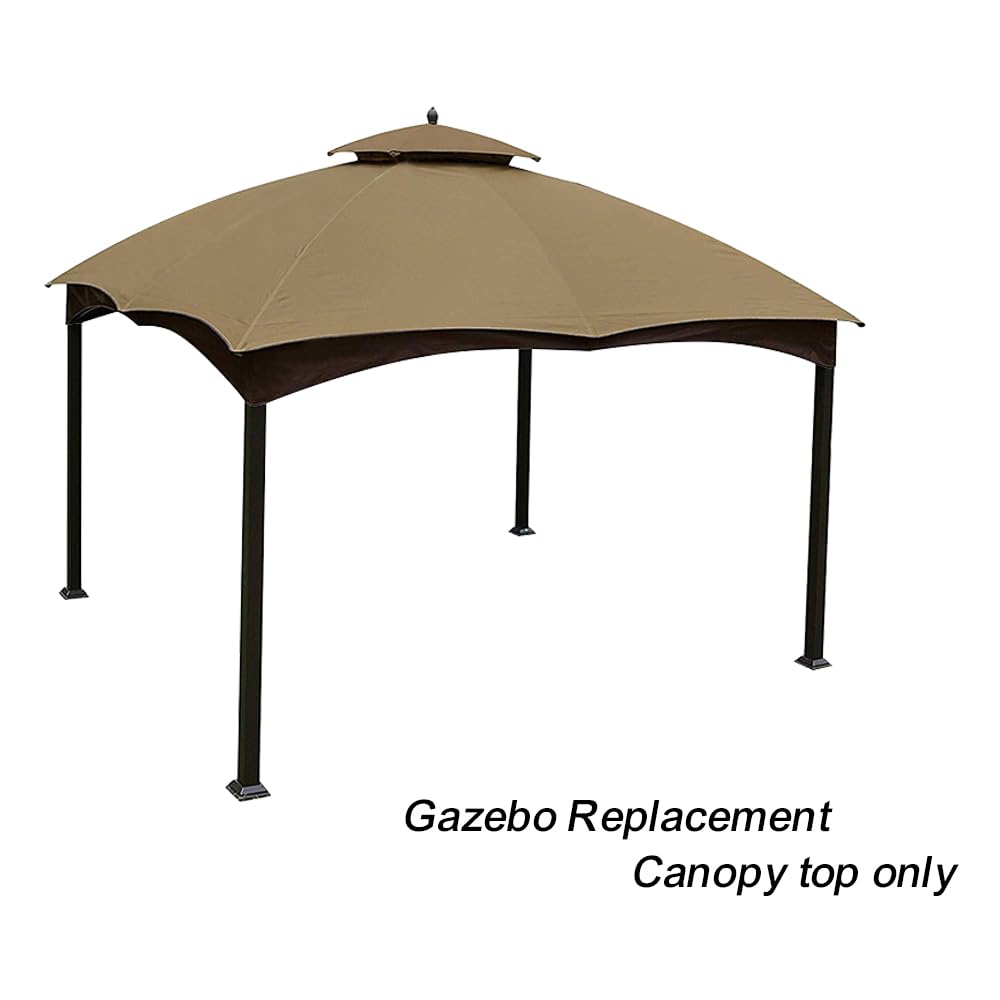 Eurmax USA High Performance Replacement Canopy Top for Lowe's Allen Roth Heavy Duty Gazebo Roof Gazebo Top with Air Vent 10X12 Gazebo Cover #GF-12S004B-1, Replacement Top Only (Khaki) Eurmax
