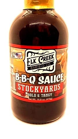 Stockyards BBQ Sauce | Bold And Tangy! | Our Take On a Old School Kansas City Style BBQ Sauce! | Gold Medal SCOVIE AWARD Winner! | Just Sweet Enough! | Great on Chopped Brisket and Pulled Pork | Great as a basting Mop also! | Your Family will be asking fo Elk Creek Bar-B-Q Co.