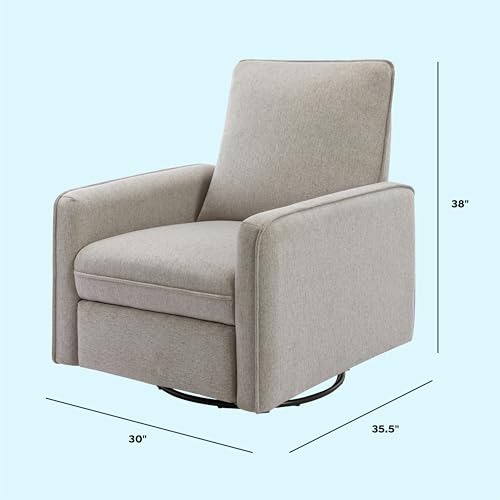 DaVinci Penny Recliner and Swivel Glider in Performance Grey Eco-Weave, Water Repellent & Stain Resistant, CertiPUR-US Certified DaVinci