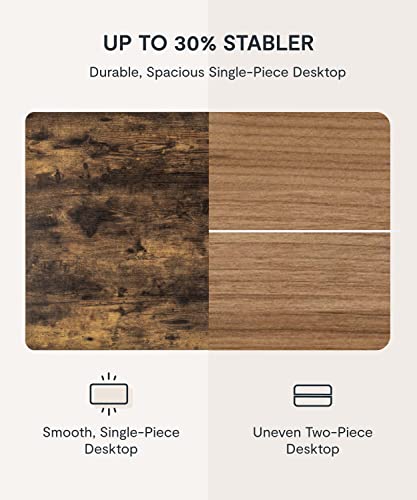 FLEXISPOT EN1 Electric Stand Up Desk 55 x 28 Inches Whole-Piece Desktop Ergonomic Memory Controller Height Adjustable Standing Desk (Black Frame + 55" Rustic Brown Desktop, 2 Packages) FLEXISPOT