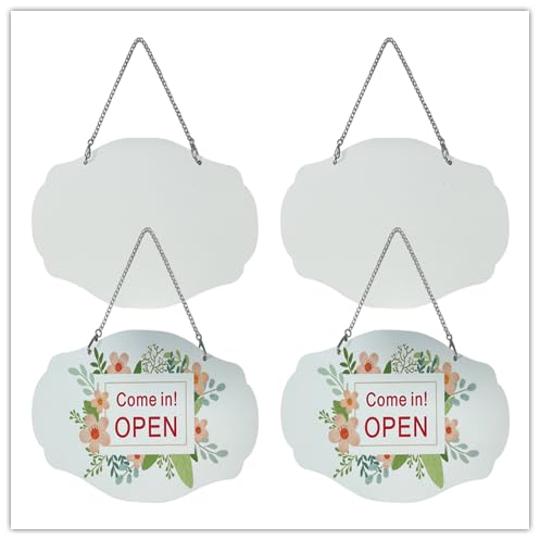 Sublimation Door Hanger Blanks 4 Pack Thick Door Welcome Board Sign and Wall Window Garden Hanging Ornaments Double Sides with Chain Personalized MDF Decoration Supplies Lsgdcth