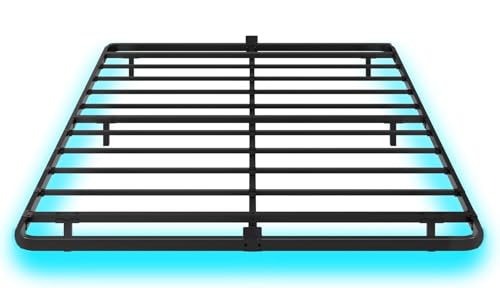 FSJianYi Floating Bed Frame Queen Size with LED Lights Metal Platform Bed No Box Spring Needed Easy to Assemble (Queen (U.S. Standard)) FSJianYi