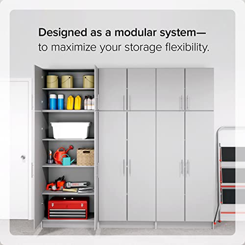 Prepac Elite 32" Storage Cabinet Closet, Light Gray Storage Cabinet with Hanging Rail and Shelves for Living room, Kitchen and Laundry room 24.5" D x 32" W x 65" H Prepac