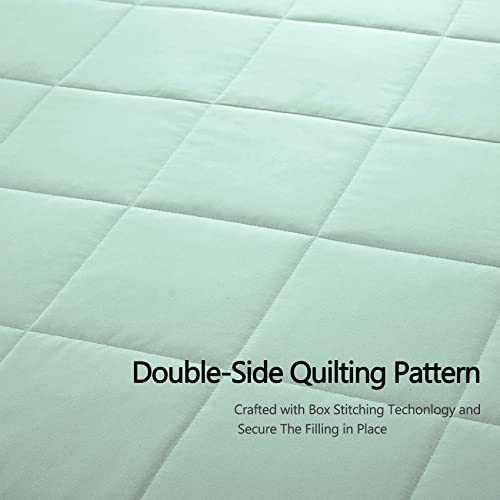 COMFLIVE Queen Blanket with Satin Trim, Bed Blanket for All Seasons - Winter Summer Comfort Soft (Green, Full/Queen) COMFLIVE
