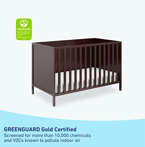 Graco Theo 3-in-1 Convertible Crib (Espresso) - GREENGUARD Gold Certified, Converts to Toddler Bed & Daybed, Fits Standard Full-Size Crib Mattress, 4 Adjustable Mattress Heights Graco