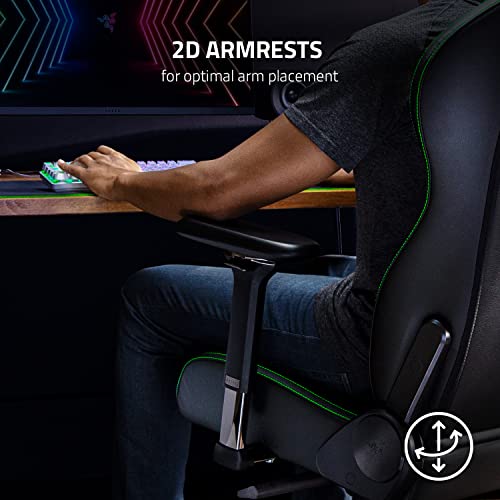 Razer Enki X Essential Gaming Chair: All-Day Comfort - Built-in Lumbar Arch - Optimized Cushion Density - Dual-Textured, Eco-Friendly Synthetic Leather - Adjustable 152-degree Recline - Black Razer