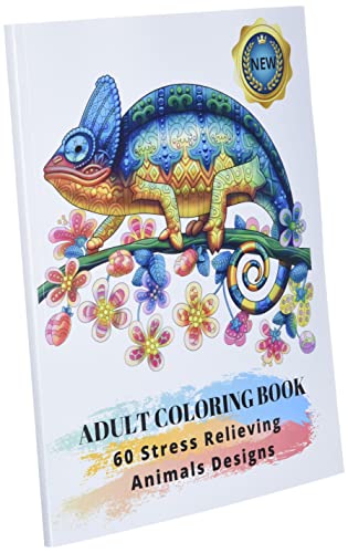 Adult Coloring Book : 60 Stress Relieving Animals Designs: A Lot of Relaxing and Beautiful Scenes for Adults or Kids WoodArtSupply