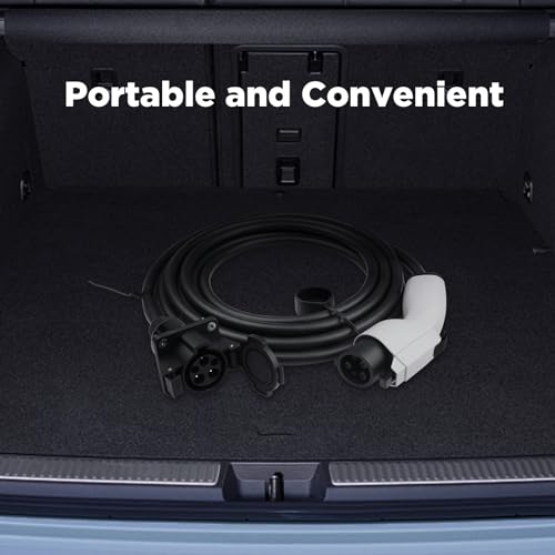 BESENERGY EV Charger Extension Cable 40 Amp 20ft Charging Cord for Electric Vehicle 220V-240V Compatible All SAE J1772 Chargers BESENERGY