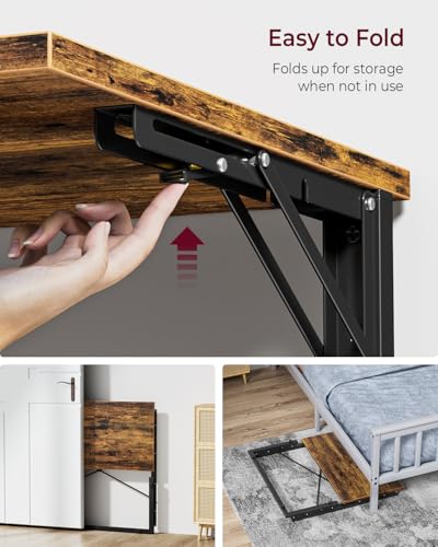 Vantic 31.5" Folding Desk for Small Spaces, Foldable Computer Desk Small Collapsible C-Shaped Study Table Home Office Desk, Simple Writing Desk Table for Bedroom, Rustic Brown Vantic