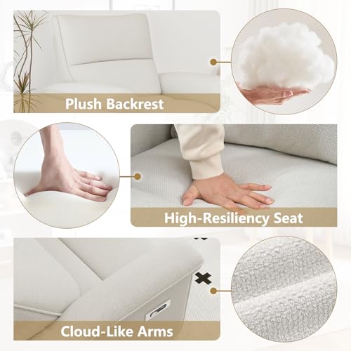 cinkehome Wall Hugger Power Recliners for Small Spaces, Electric RV Recliners with USB, Modern Recliner Chair for Living Room, Apartment