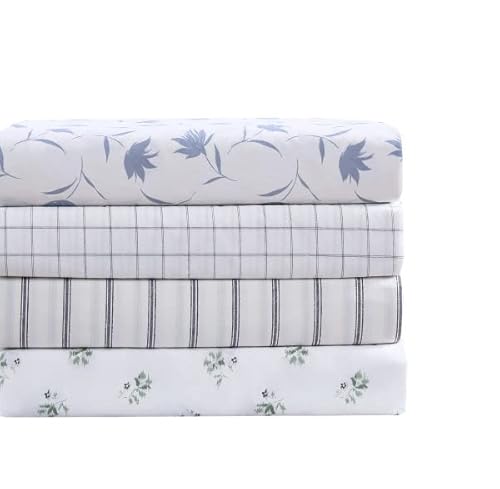 Stone Cottage - Full Sheets, Cotton Percale Bedding Set, Crisp & Cool Ideal Bedding Set (Green Sketchy Ditsy, Full) Stone Cottage