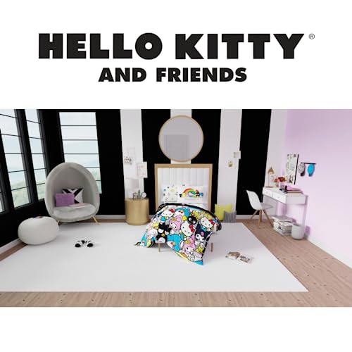 Franco Collectibles Hello Kitty & Friends Bedding 5 Piece Super Soft Comforter and Sheet Set with Sham, Twin, (Official Licensed Product) Franco