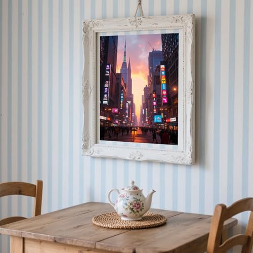 UIBDVKS Diamond Art Kits for Adults City Skyline Sunset Glow DIY Frameless Diamond Painting Kits for Adults Beginner, 12x16 in Diamond Painting Kit for Home Wall Decor UIBDVKS