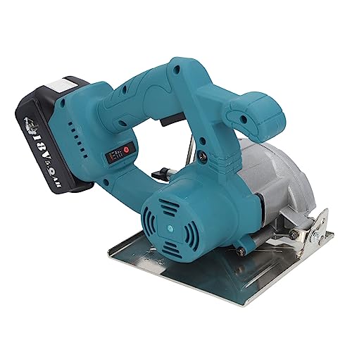 1200W Angle Adjustable Cutting Saw, Cordless Electric Circular Saw for Woodworking, 18V with ABS Material, BL1850B Battery Compatible SASKATE