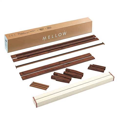 Mellow Naturalista Classic 16 Inch Solid Wood Platform Bed with Wooden Slats, Espresso, King Mellow