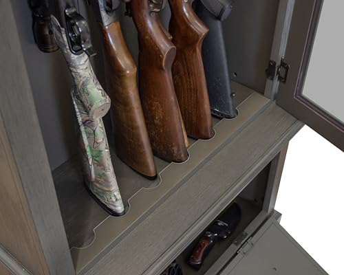 American Furniture Classics Model 860, Classic 12 Gun Cabinet with Tempered Glass, Grey American Furniture Classics