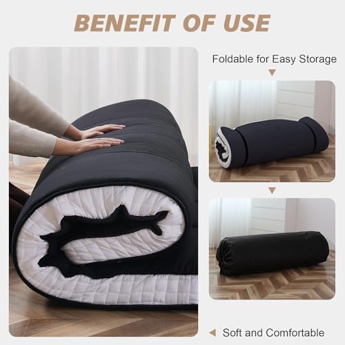 Meulbaty Japanese Floor Mattress - Extra Thick Foldable Twin Size Futon Mattress - Memory Foam Sleeping Pad for Adults - Tatami Mat Suitable for Camping & Guest Meulbaty