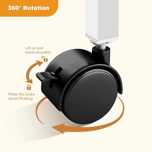 MilleLoom Small Standing Desk with Wheels, Portable Standing Desk Adjustable Height, Small Computer Desk Rolling Desks, Portable Laptop Standing Table for Home Office Study Bedroom White MilleLoom