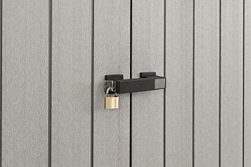 Keter Patio Store 4.6 x 4.0 ft. Resin Outdoor Storage Shed with Paintable and Drillable Walls for Customization-Perfect for Yard Tools and Pool Toys, Grey Keter