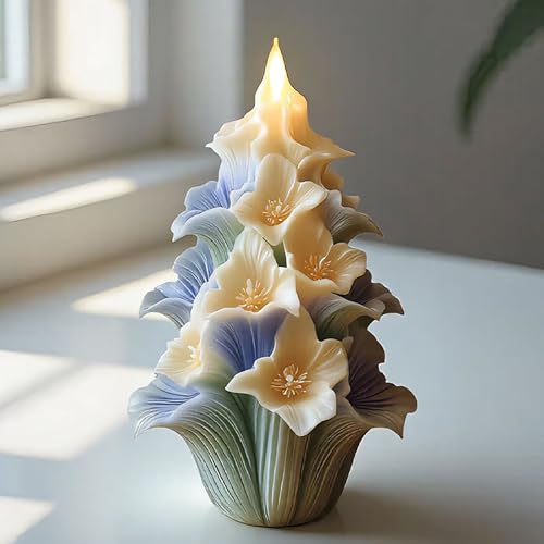 Tulip Flower Cylinder Molds Silicone Wave Spiral Candle Mold - Silicone Resin Casting Molds for Candle & Resin & Soap Craft Supplies