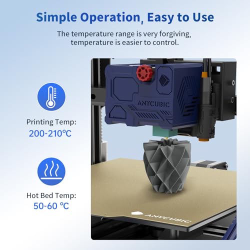 ANYCUBIC PLA 3D Printer Filament, RFID 3D Printing PLA Filament 1.75mm Dimensional Accuracy +/- 0.02mm, 1KG Spool (2.2 lbs), Texture Grey ANYCUBIC