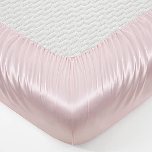 Counfeisly 3 Pieces Satin Full Fitted Sheet & Pillowcase Set, Luxury Silky Soft Satin Bed Sheets with 1 Deep Pocket Fitted Sheet - 16" Deep Pocket Sheets, 2 Pillowcases, Blush Pink Counfeisly