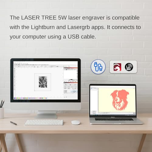 LASER TREE 5W Laser Engraver, 5000mW High Precision Laser Engraving Machine, Eye Protection, 12×12” Work Area, Class 4 Laser Cutter & Etcher for Wood, Metal, Acrylic, Leather DIY Craft LASER TREE